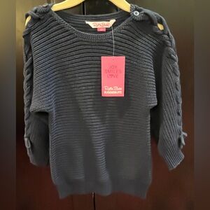 NWT Lace-Up Sweater Tunic in Navy by Rufflebutts Size 4T